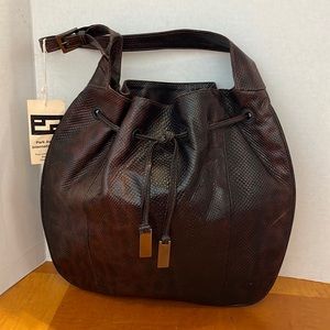 Park Avenue int inc gorgeous genuine leather faux snake reptile faux leopard new